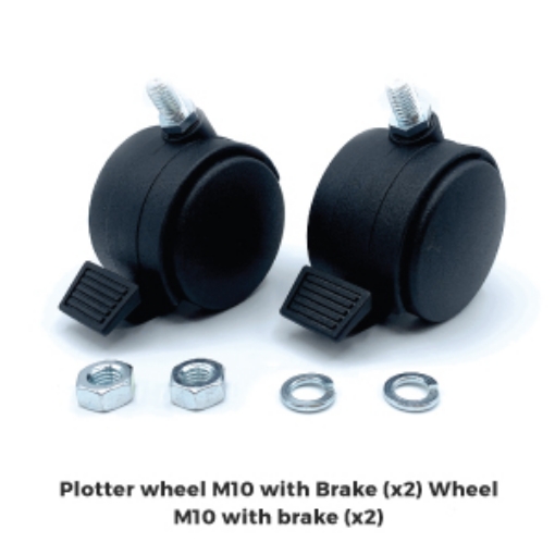 Picture of DOT/TDOT-180/220-Plotter wheel M10 with Brake (x2) [Wheel M10 with brake (x2)]